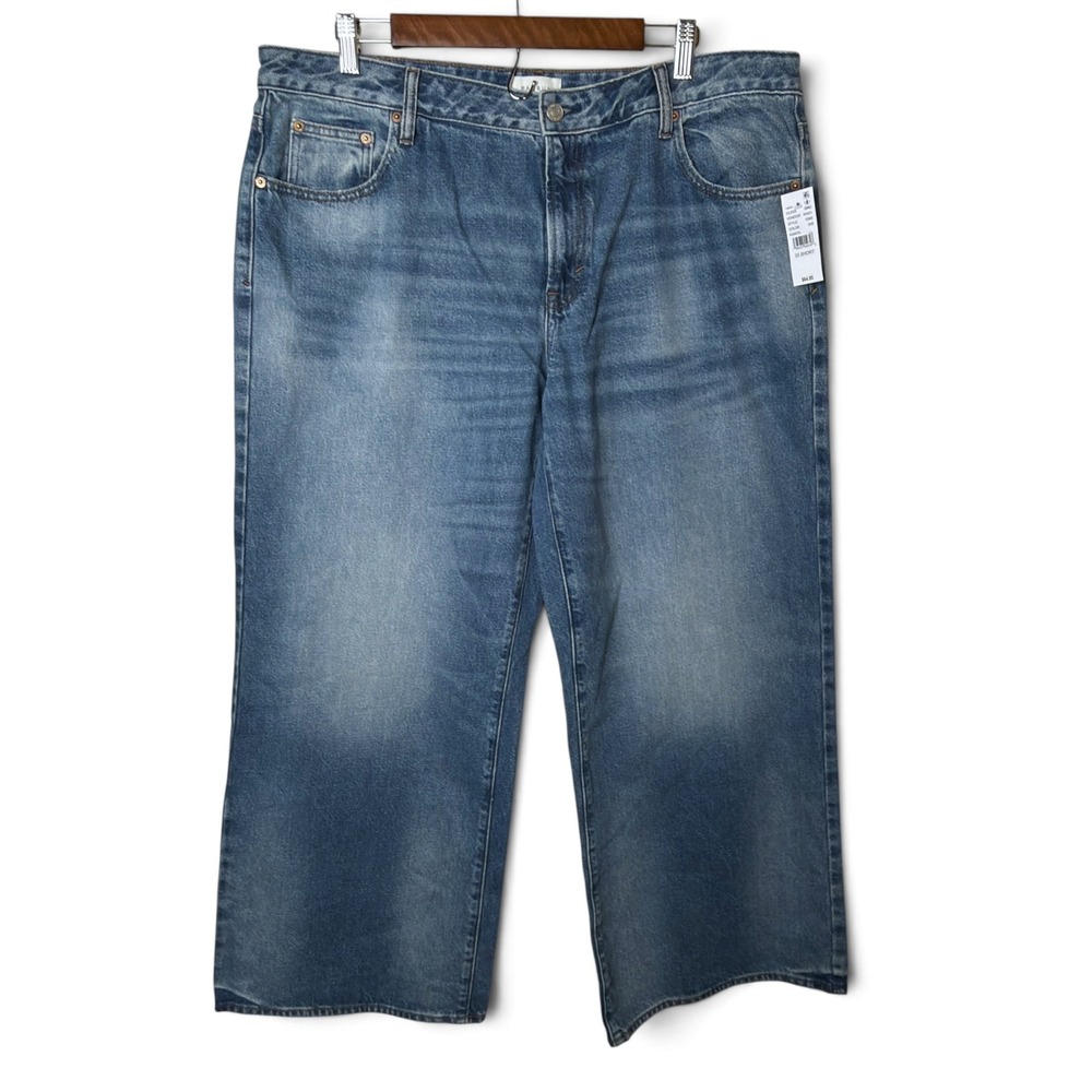 NWT PacSun Casey Low Rise Baggy Jeans Blue Denim Womens 33 Wide Leg Denim New
